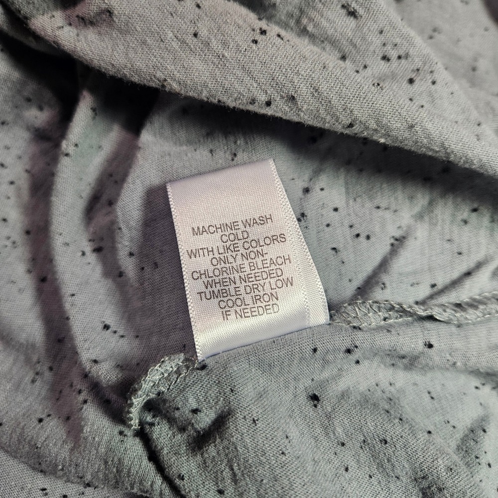 On The Byas Mens XL Grey Black Raglan Henley Shirt Tribal Pocket Speckled‎ Tee - Picture 7 of 7